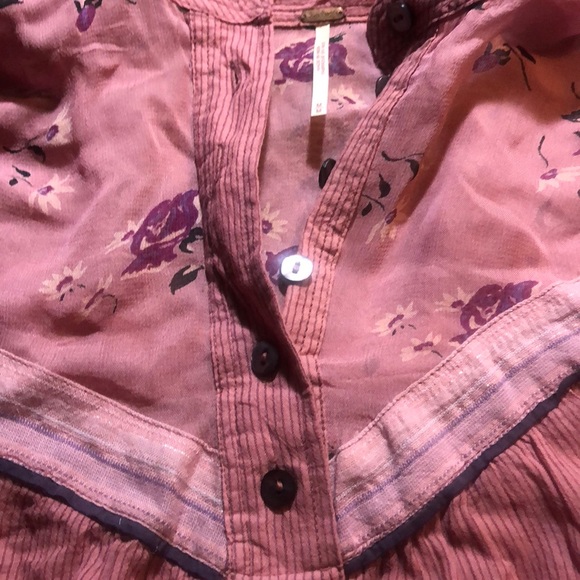 NEW FREE PEOPLE M L HEARTS COLORS SWING TOP BLOUSE - Picture 6 of 8